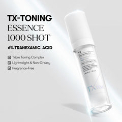VT COSMETICS TX Toning Essence dropper highlights quick-absorb formula for smooth, dewy skin