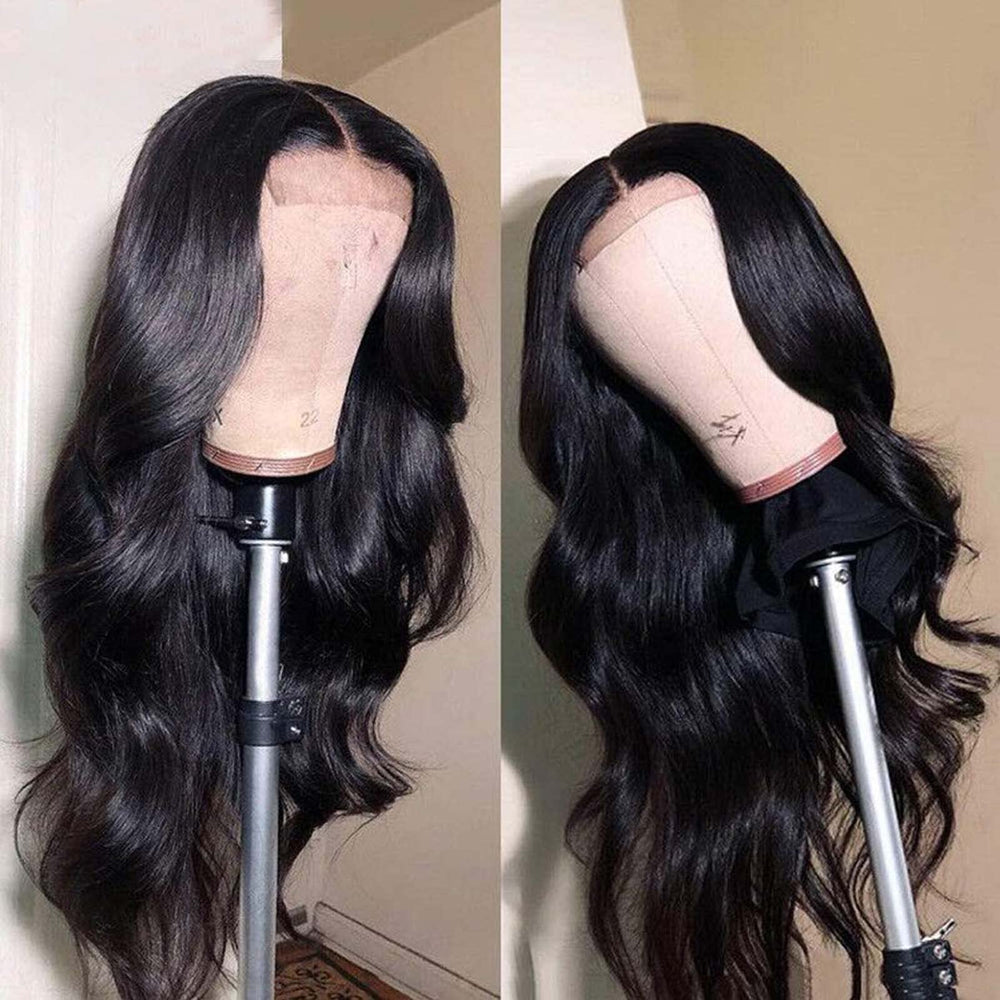 VTAOZI 4x4 transparent Swiss lace closure highlights seamless scalp illusion.