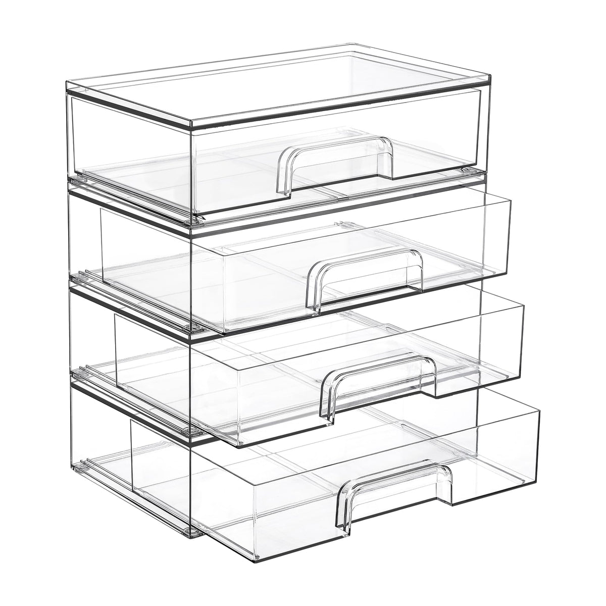 Vtopmart 12.1-inch clear stackable drawers for cosmetics and beauty supplies at vanity.