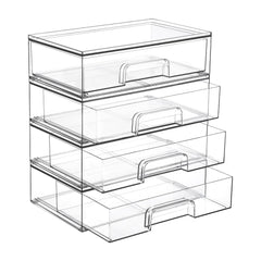 Vtopmart 12.1-inch clear stackable drawers for cosmetics and beauty supplies at vanity.