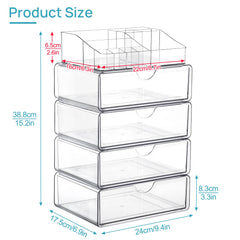 Vtopmart makeup organizer drawer-open enables effortless access to brushes, lipsticks, palettes.