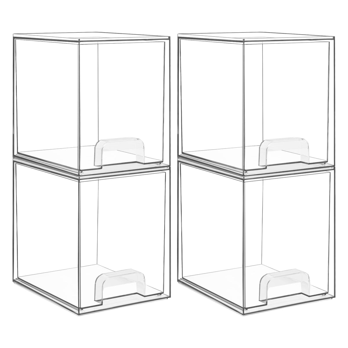 Vtopmart clear stackable drawers front view for countertop organization.