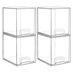 Vtopmart clear stackable drawers front view for countertop organization.