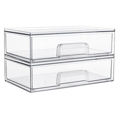 Vtopmart clear stackable drawers outer box keeps items visible and organized.