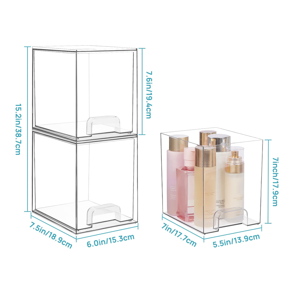 Vtopmart clear storage drawers for cosmetics set keeps items dust free and visible