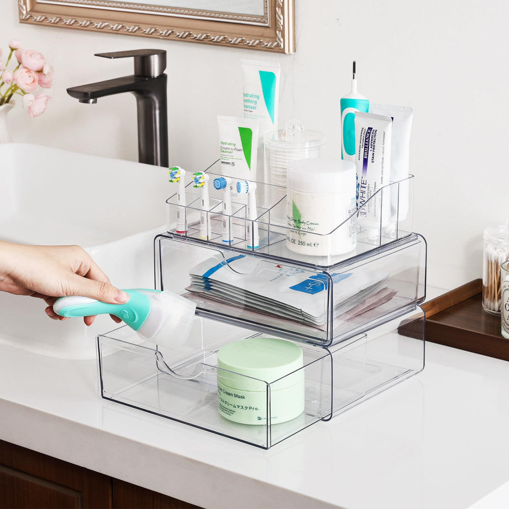 Vtopmart durable, stylish cosmetic holder complements modern desks and vanities.