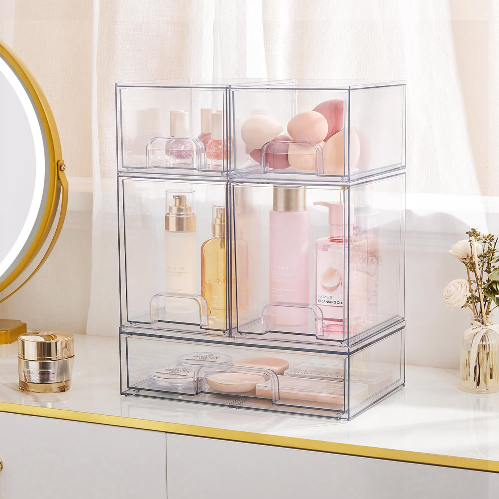 Vtopmart clear organizers ideal for vanity storage and makeup shelves