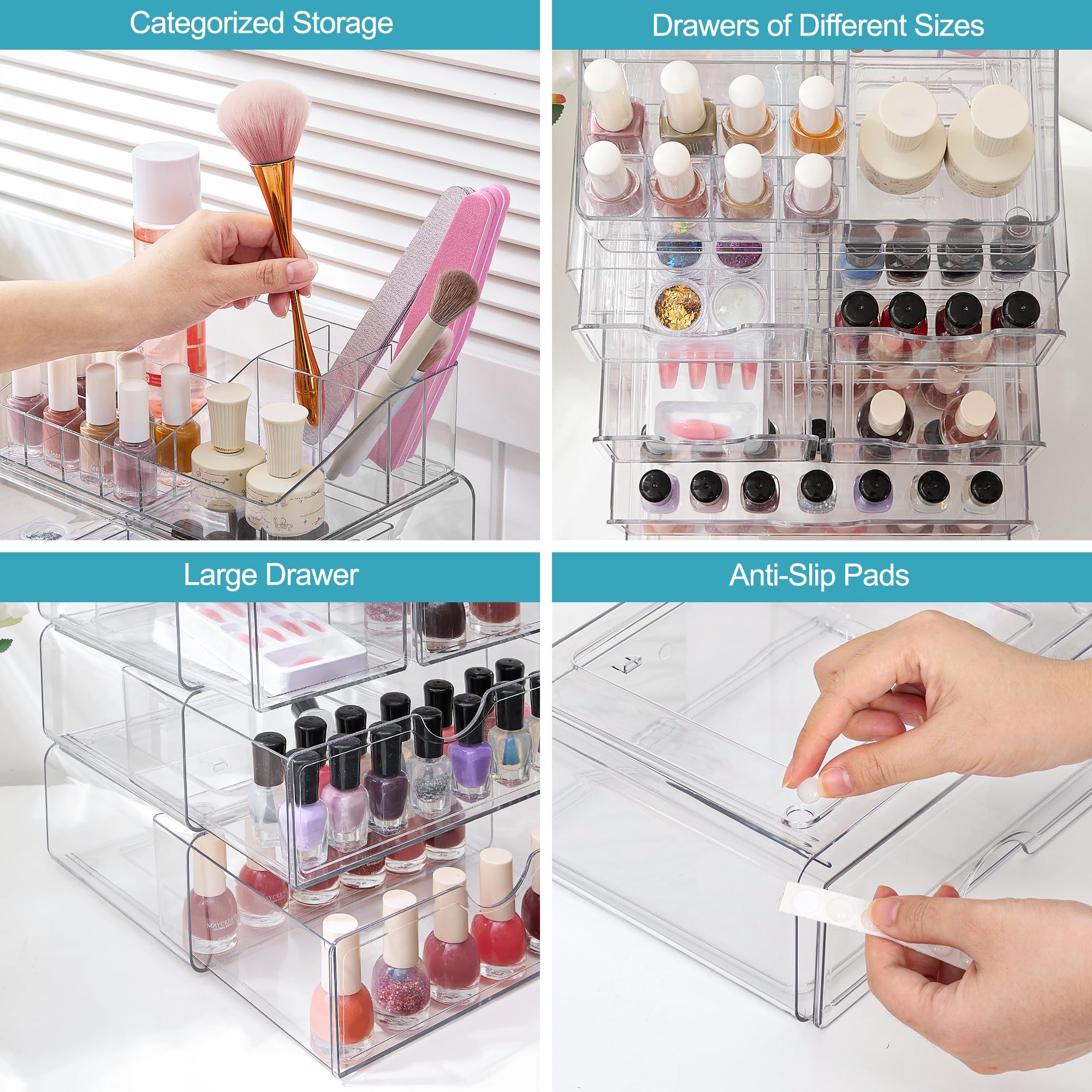 Vtopmart organizer contents with lipsticks and brushes neatly sorted