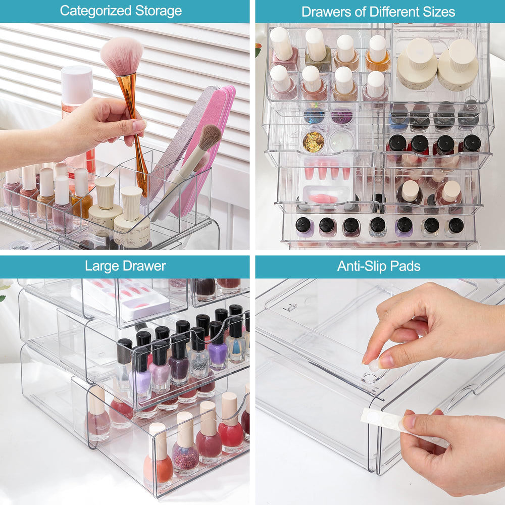 Vtopmart organizer contents with lipsticks and brushes neatly sorted