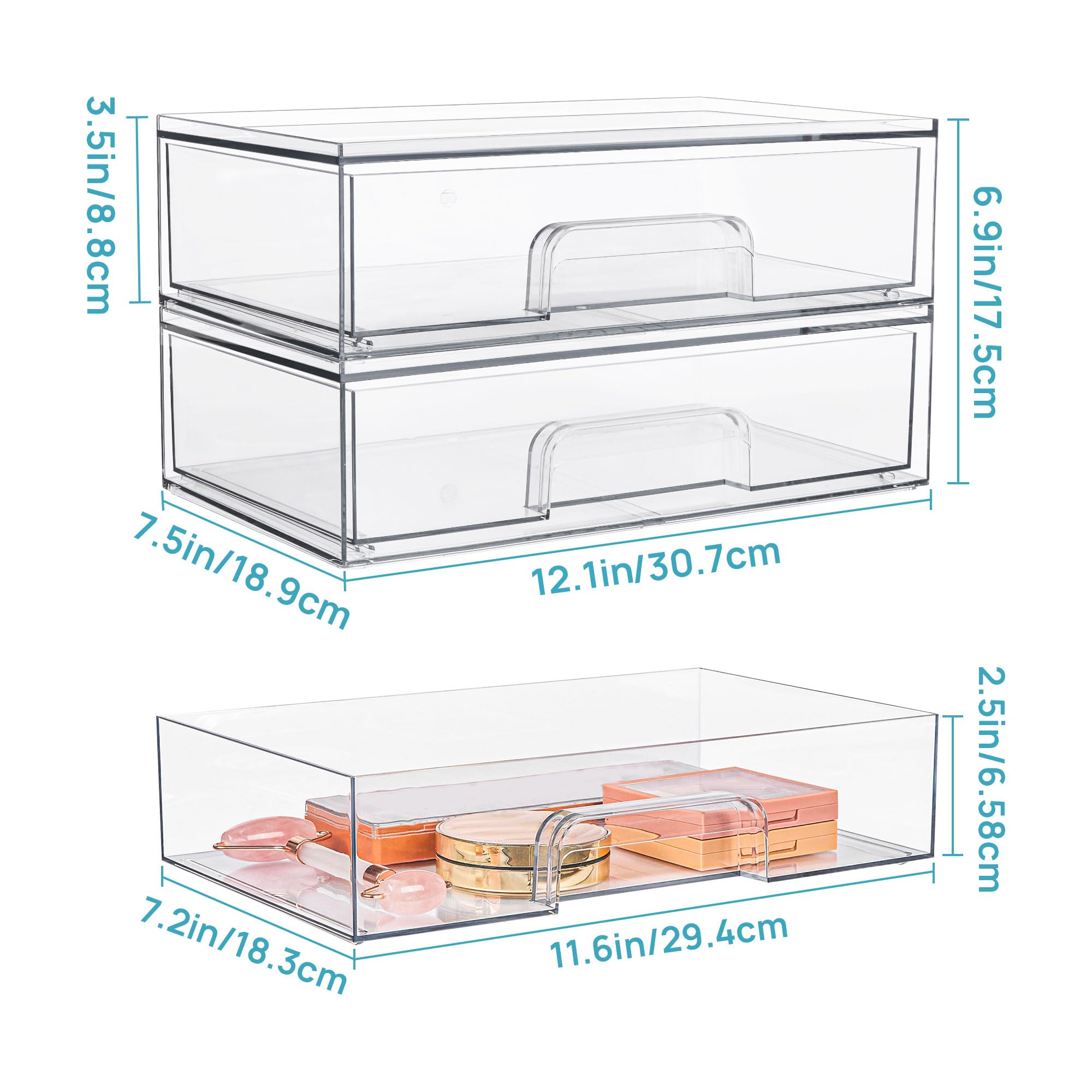 Vtopmart non-slip silicone pads prevent drawer movement during use.
