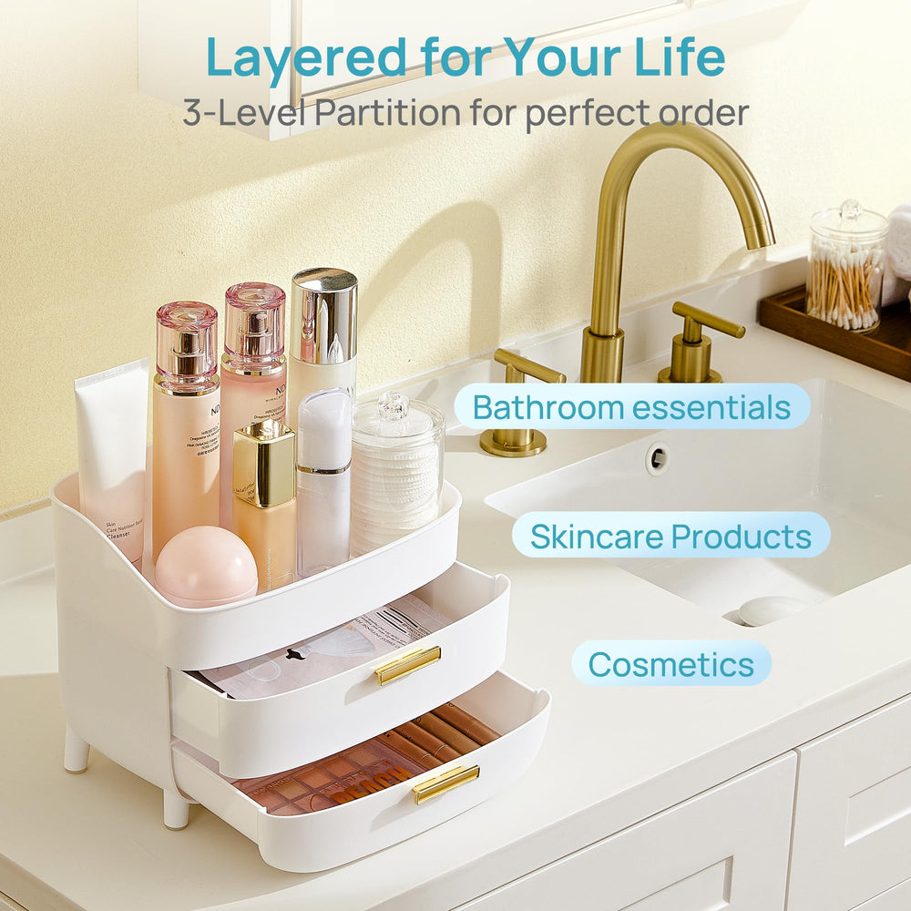Vtopmart non-slip base keeps the organizer steady on counters.
