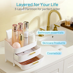 Vtopmart non-slip base keeps the organizer steady on counters.