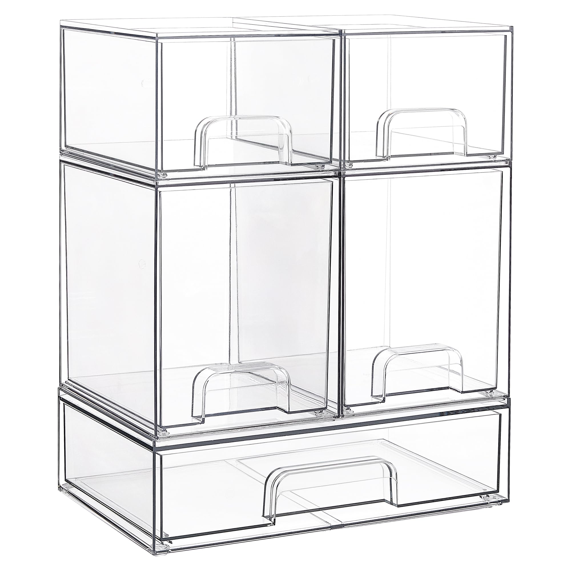 Vtopmart stackable drawers front view for compact, space-saving storage.