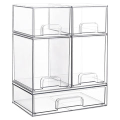 Vtopmart stackable drawers front view for compact, space-saving storage.