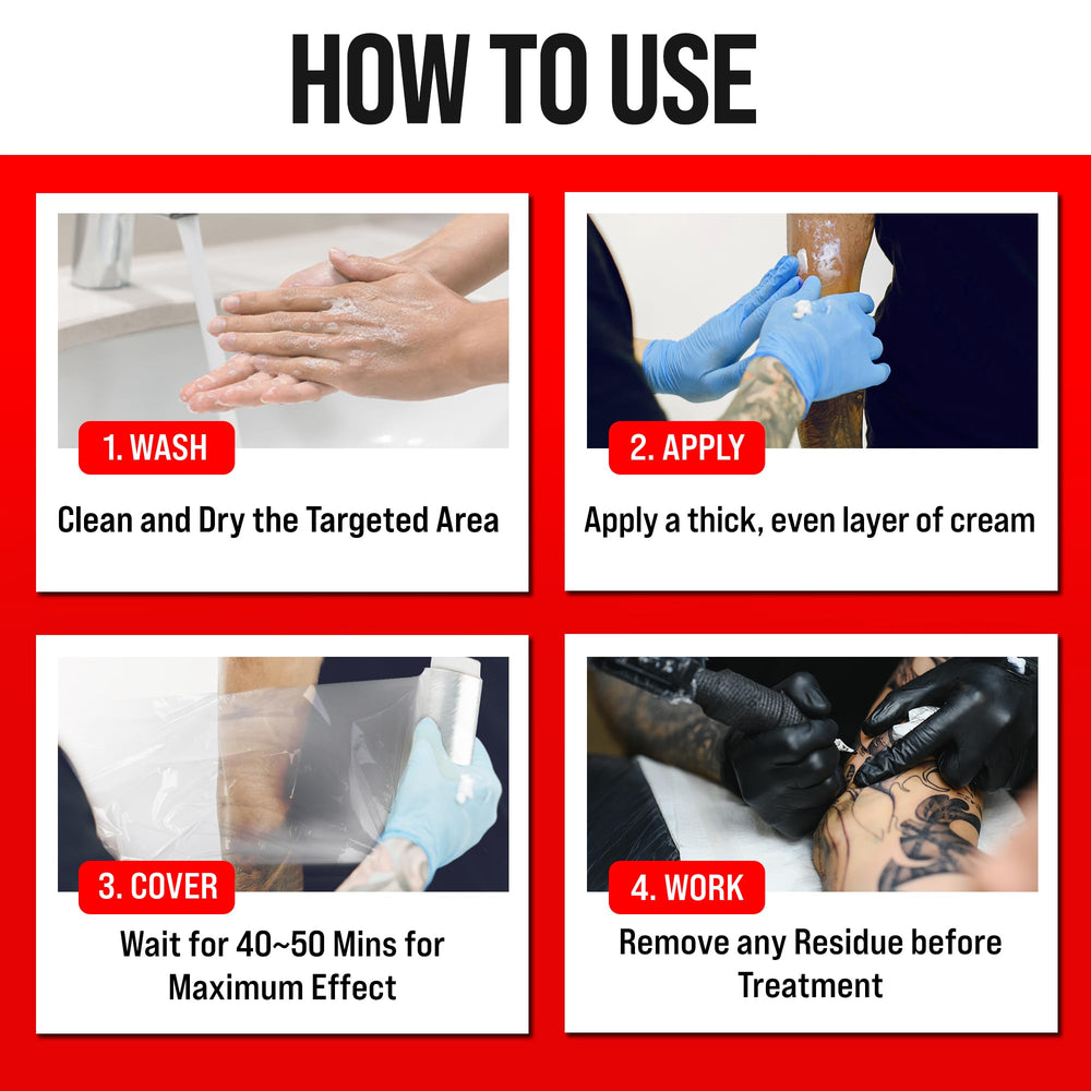 VTROUY Deep Numbing Cream being applied to skin for soothing relief.