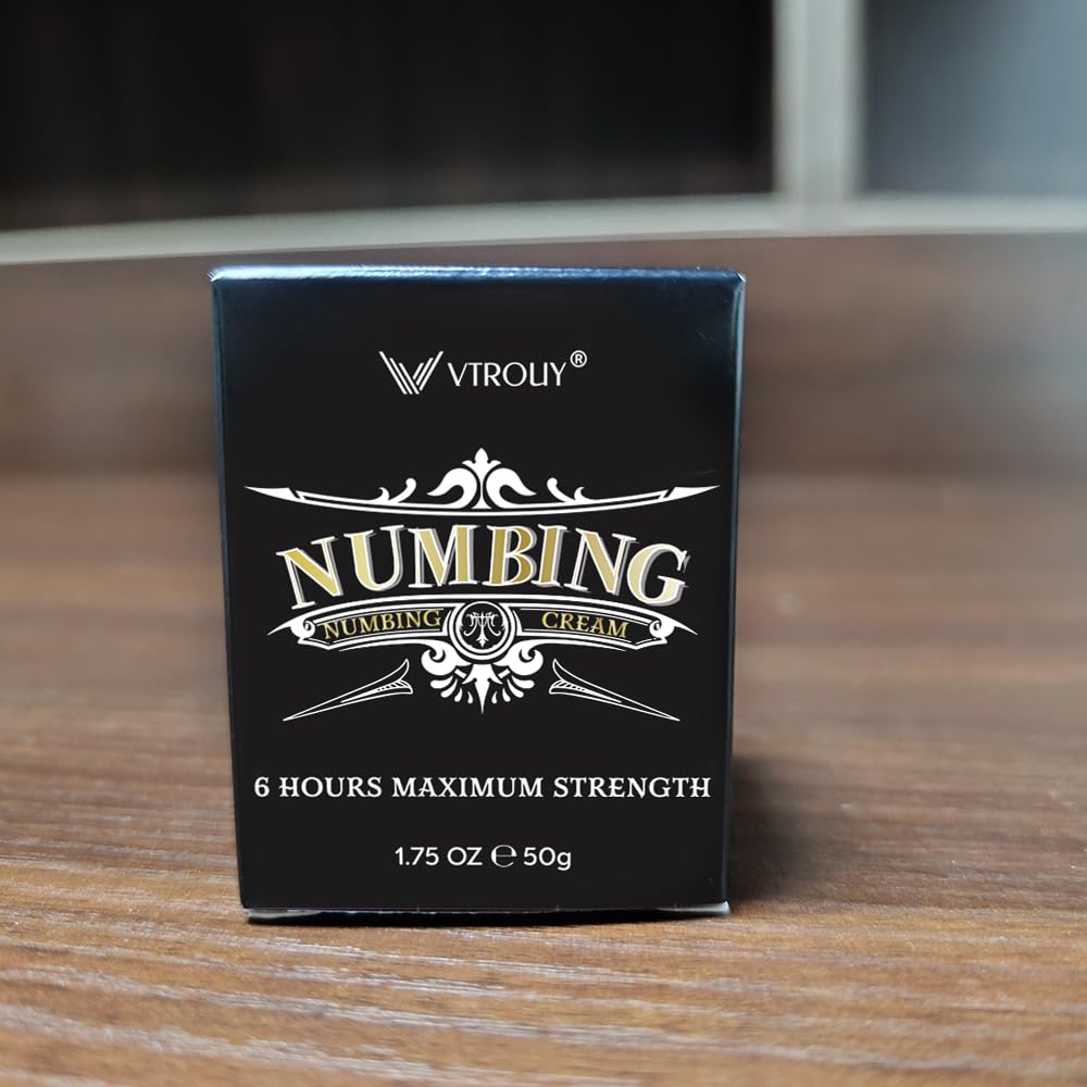 VTROUY Deep Numbing Cream packaging showcasing safety and usability.