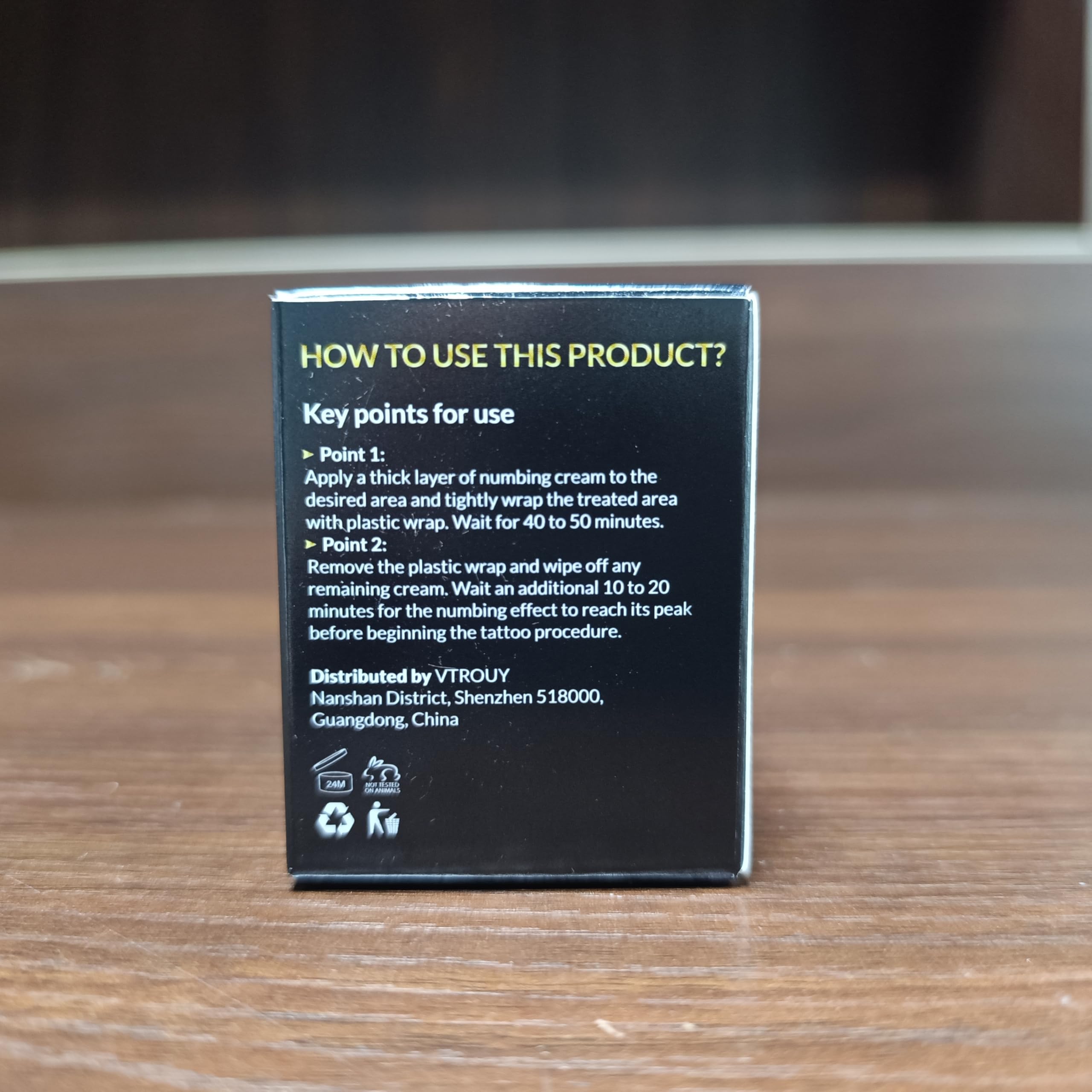 VTROUY Deep Numbing Cream travel-cap design for on-the-go use.
