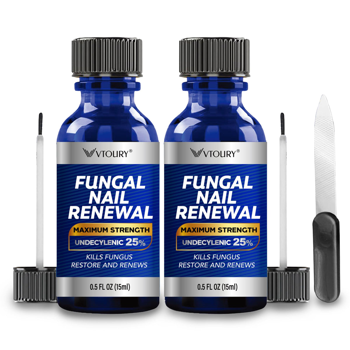 VTROUY toenail fungus treatment bottle top for precise daily application.