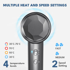VTT hair dryer handle with filter under the grip prevents tangles