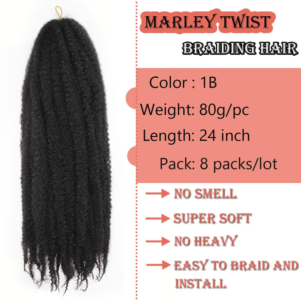 Vustbeauty Marley twist hair 24in crochet installation tools show quick DIY style setup.