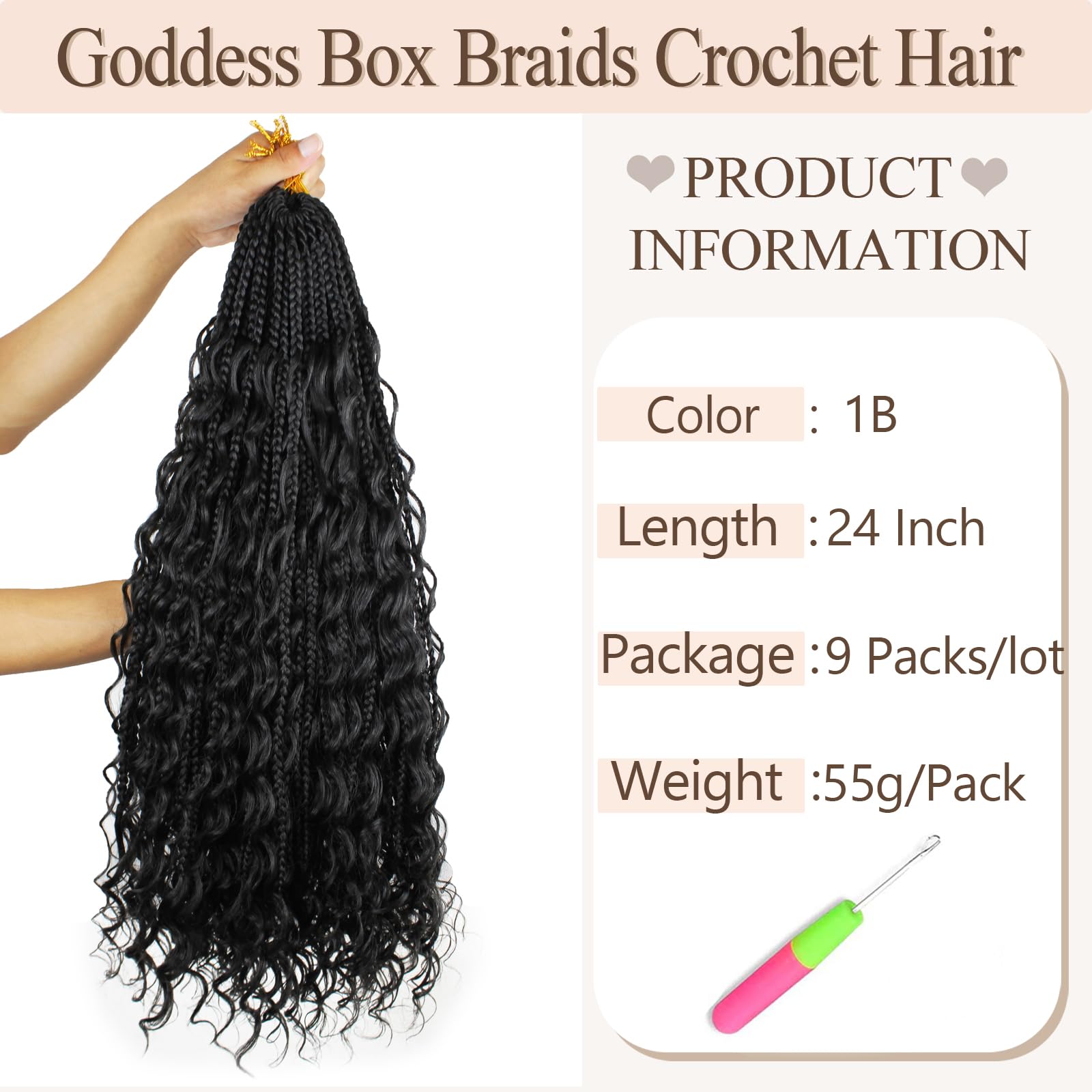 Vustbeauty pre-looped crochet hair makes installation easier and faster for beginners