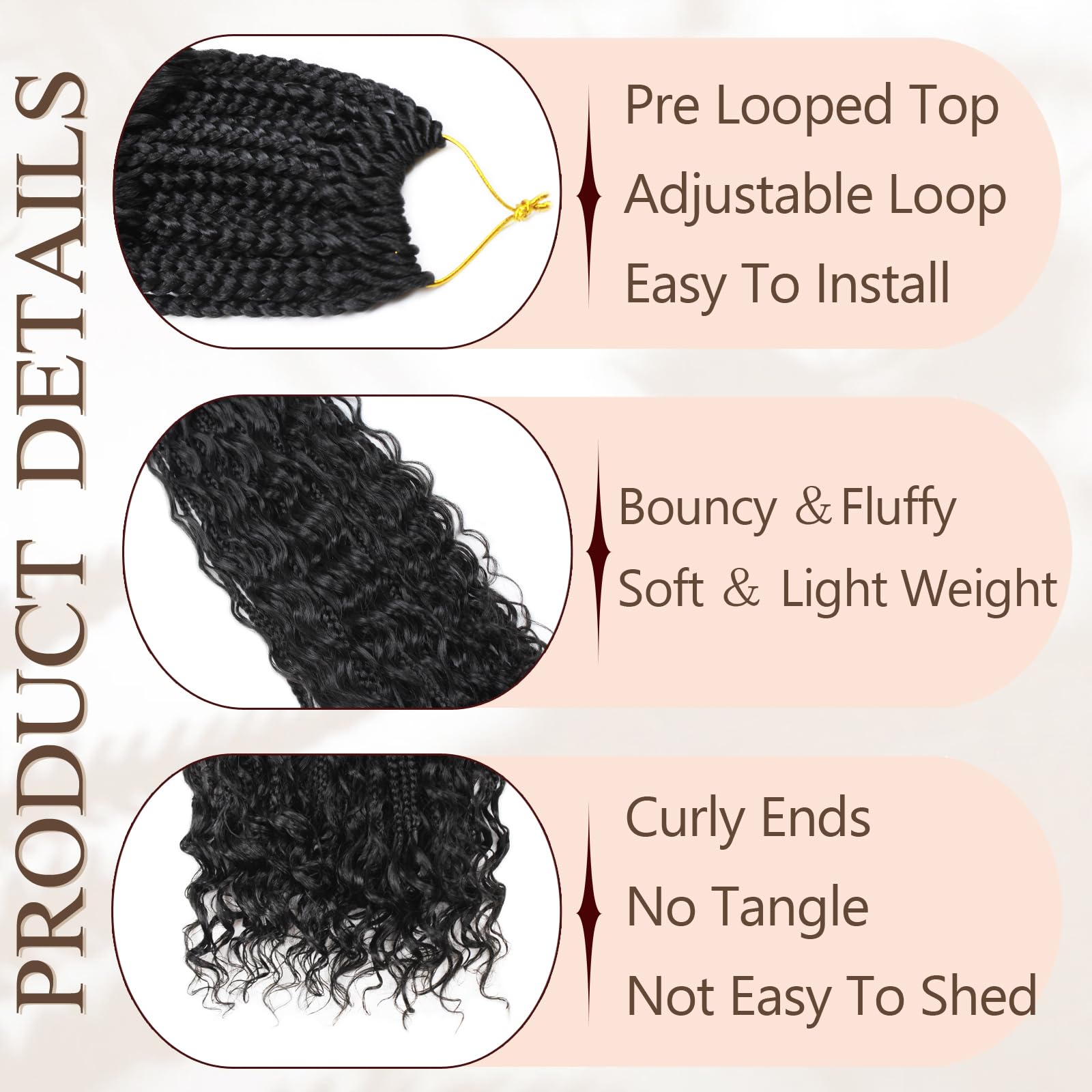 Vustbeauty synthetic heat-resistant fibers blend smoothly with your natural hair