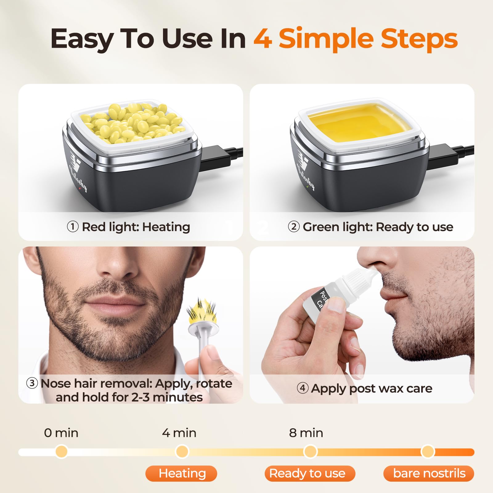 Vuteehy plastic nose sticks for clean, controlled hair removal
