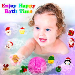 VVBAODL Christmas bath bombs advent calendar bath fizz water shows vibrant colors for a playful bath.