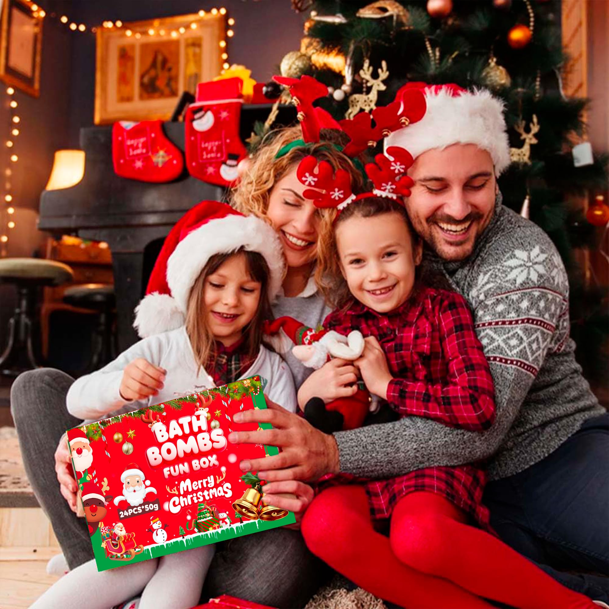 VVBAODL Christmas bath bombs advent calendar day 1 toy reveal promotes daily excitement and playtime after bath.