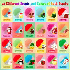 VVBAODL Christmas bath bombs advent calendar toy inside wrap reveals surprise toy for daily delight.