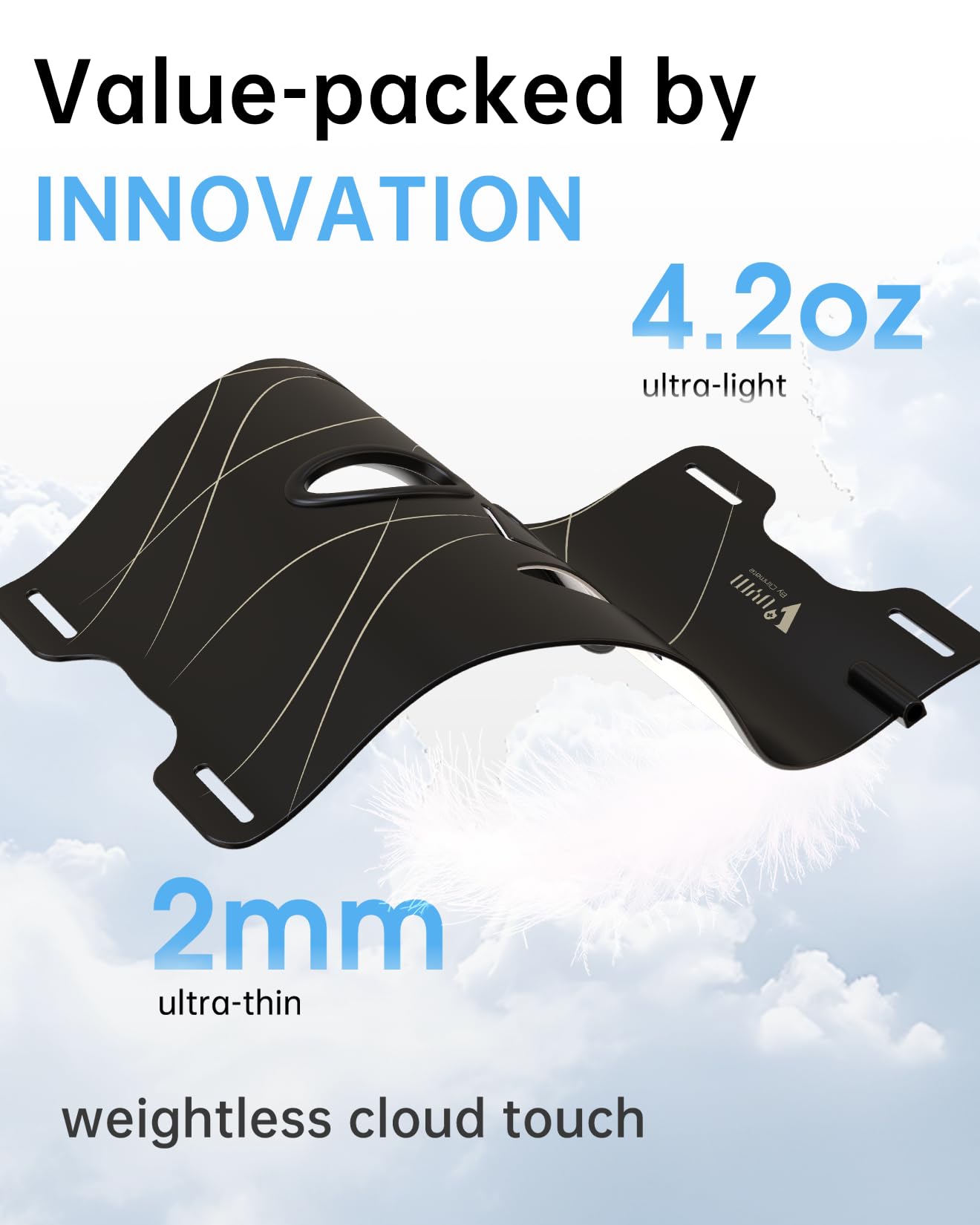 V VYM By Clinmate red light mask travel-ready with compact case for home or office use.