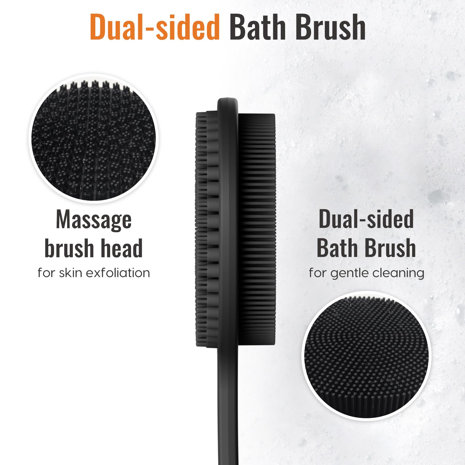 VWMQ extended handle reaches back and shoulders for convenient cleansing