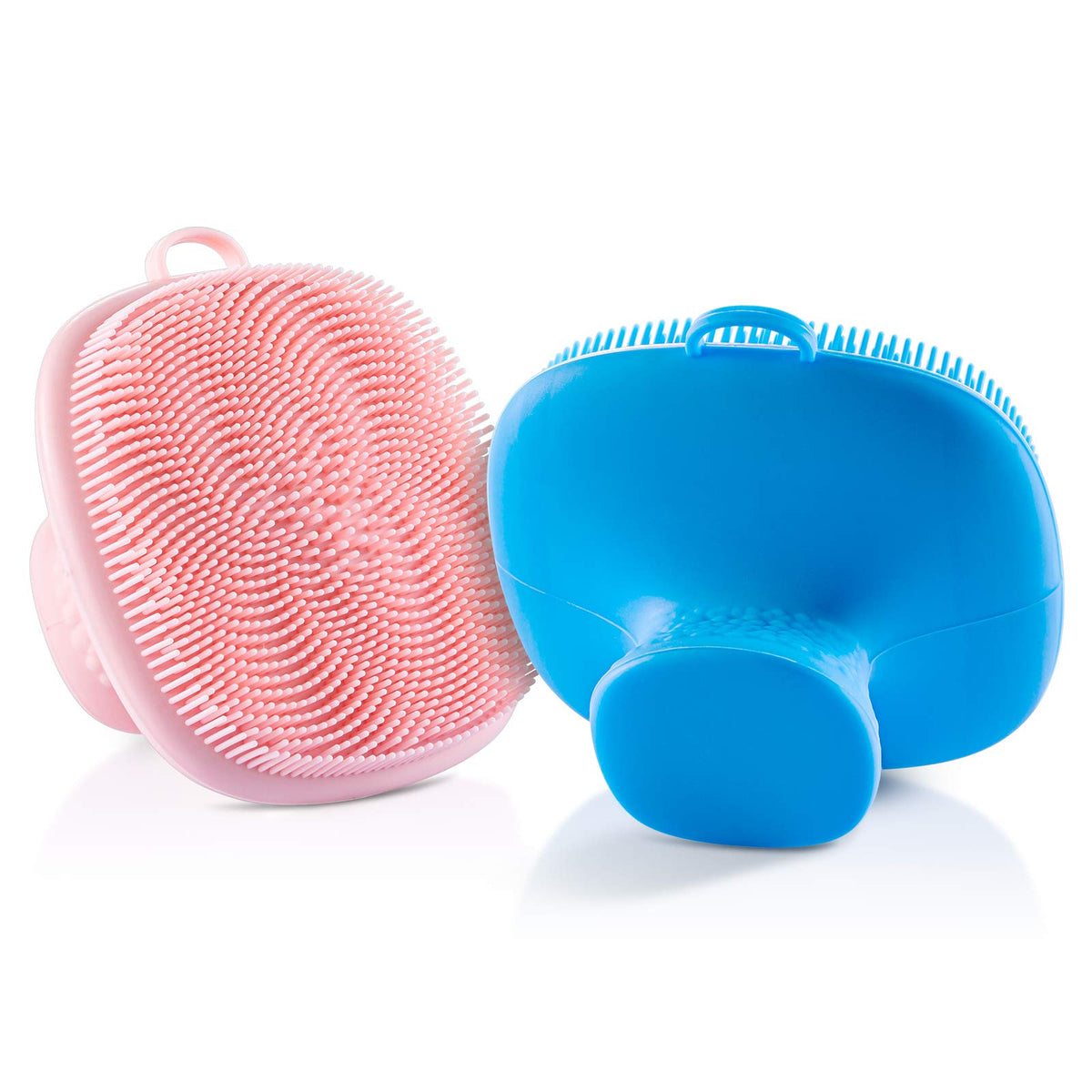 VWMYQ silicone face scrubber in blue-pink for gentle cleansing and pore-cleaning