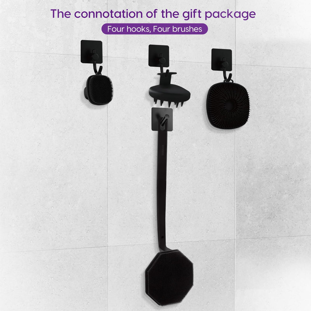 VWMYQ storage hooks organize scrub tools and keep the bathroom tidy