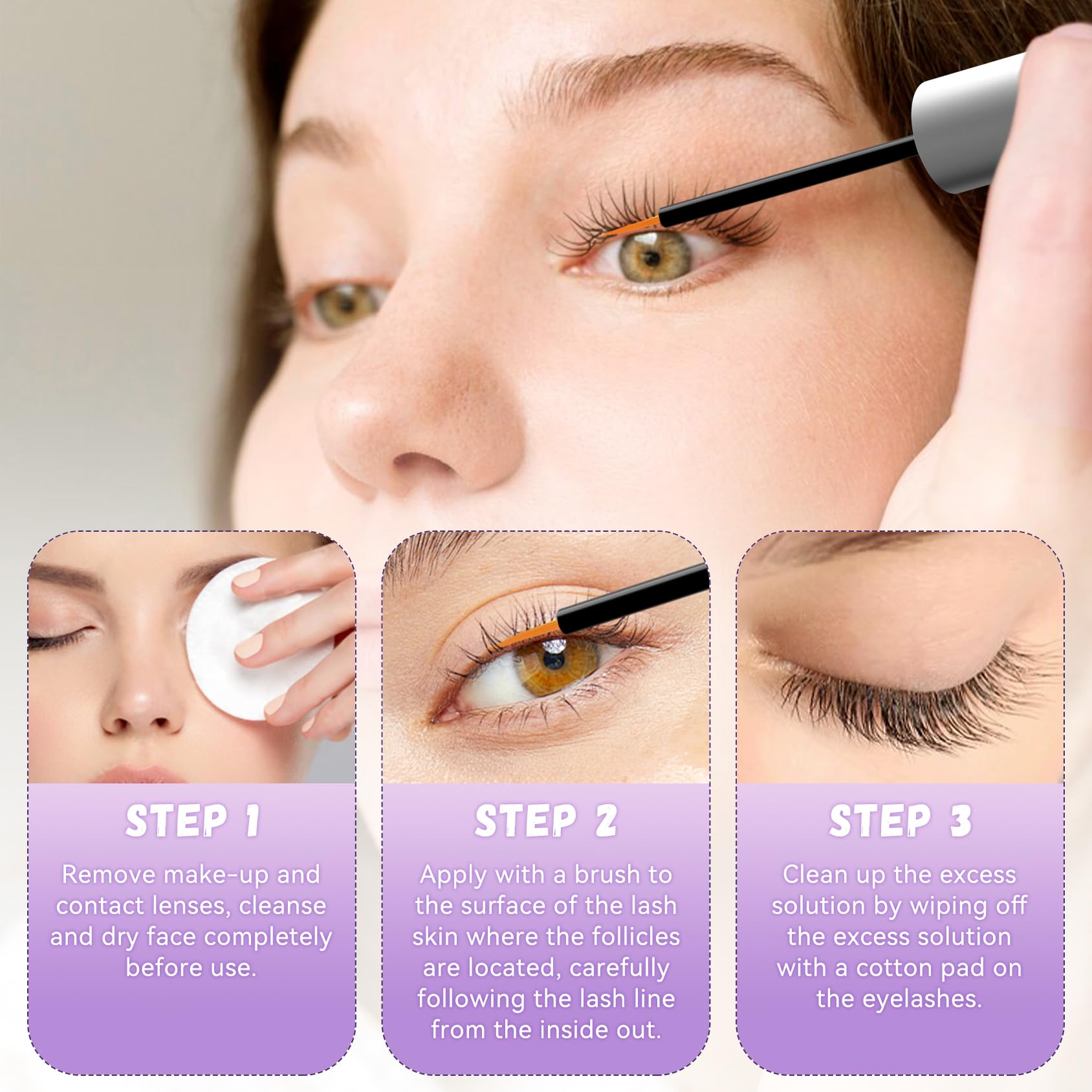 Vxzit lash serum ingredients highlight botanicals and peptides for lash care.
