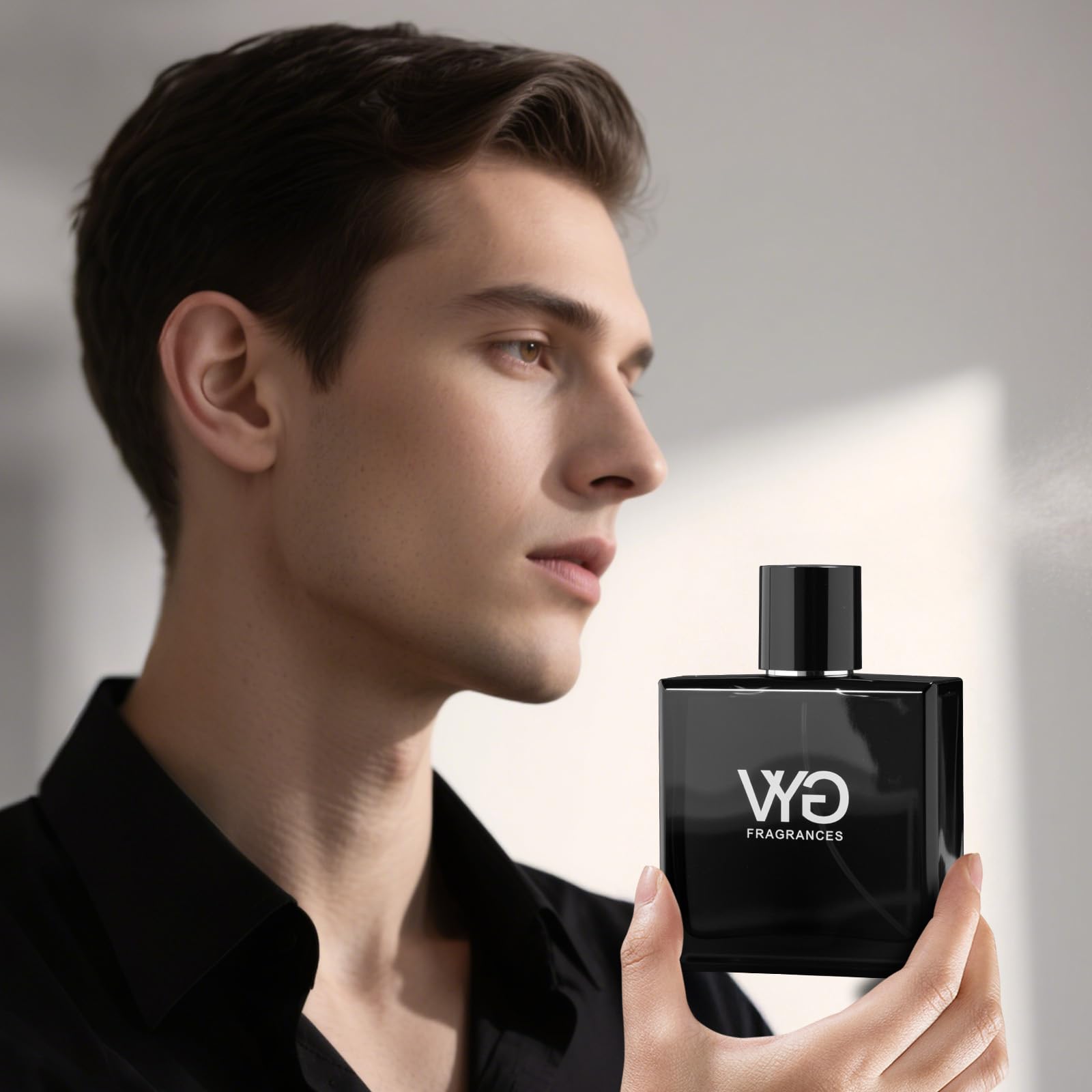 VYG pheromone cologne on date night setup suggesting confident impressions.