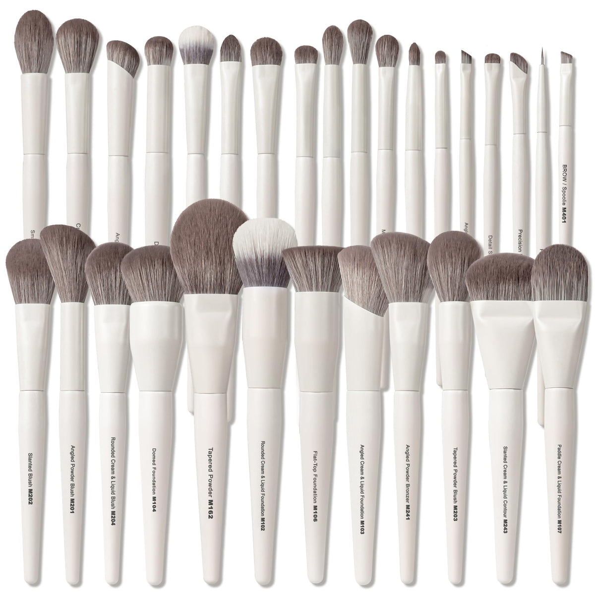 VYNESTRA 30-pcs brush set with dense bristles for flawless foundation and makeup blending.