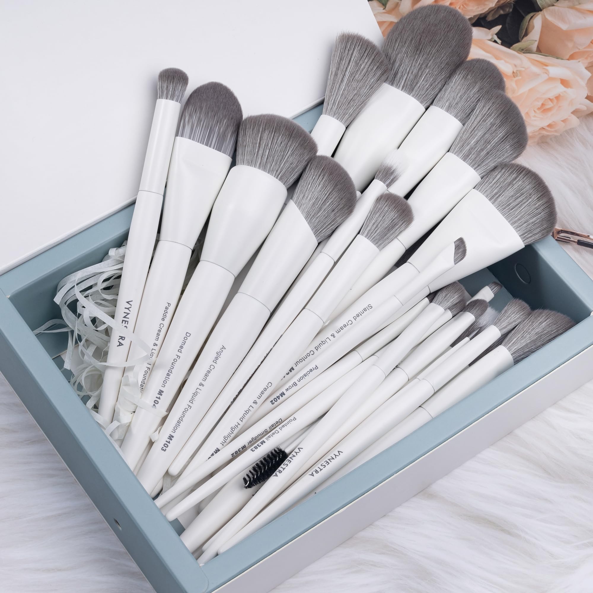 VYNESTRA eyeliner brow brush for clean, precise detailing.