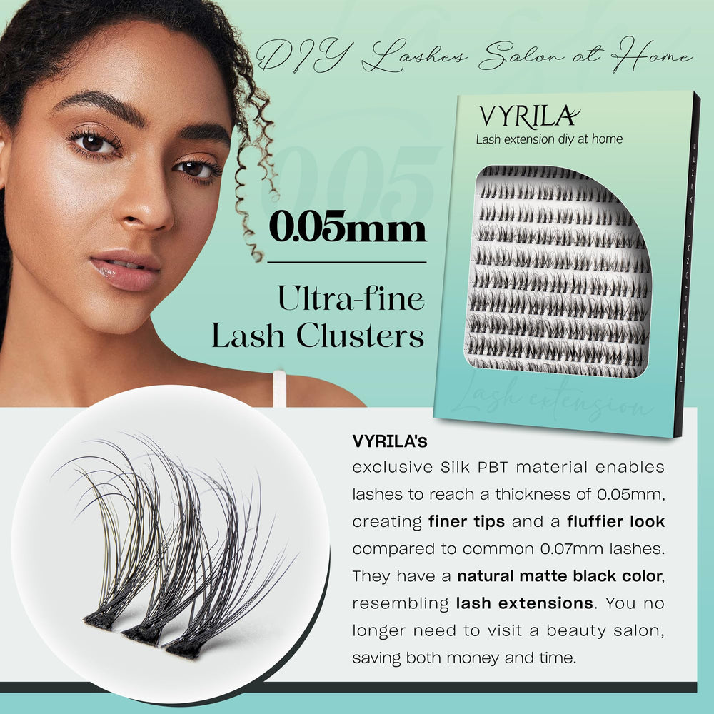 VYRILA lash clusters application steps guide for easy at-home use