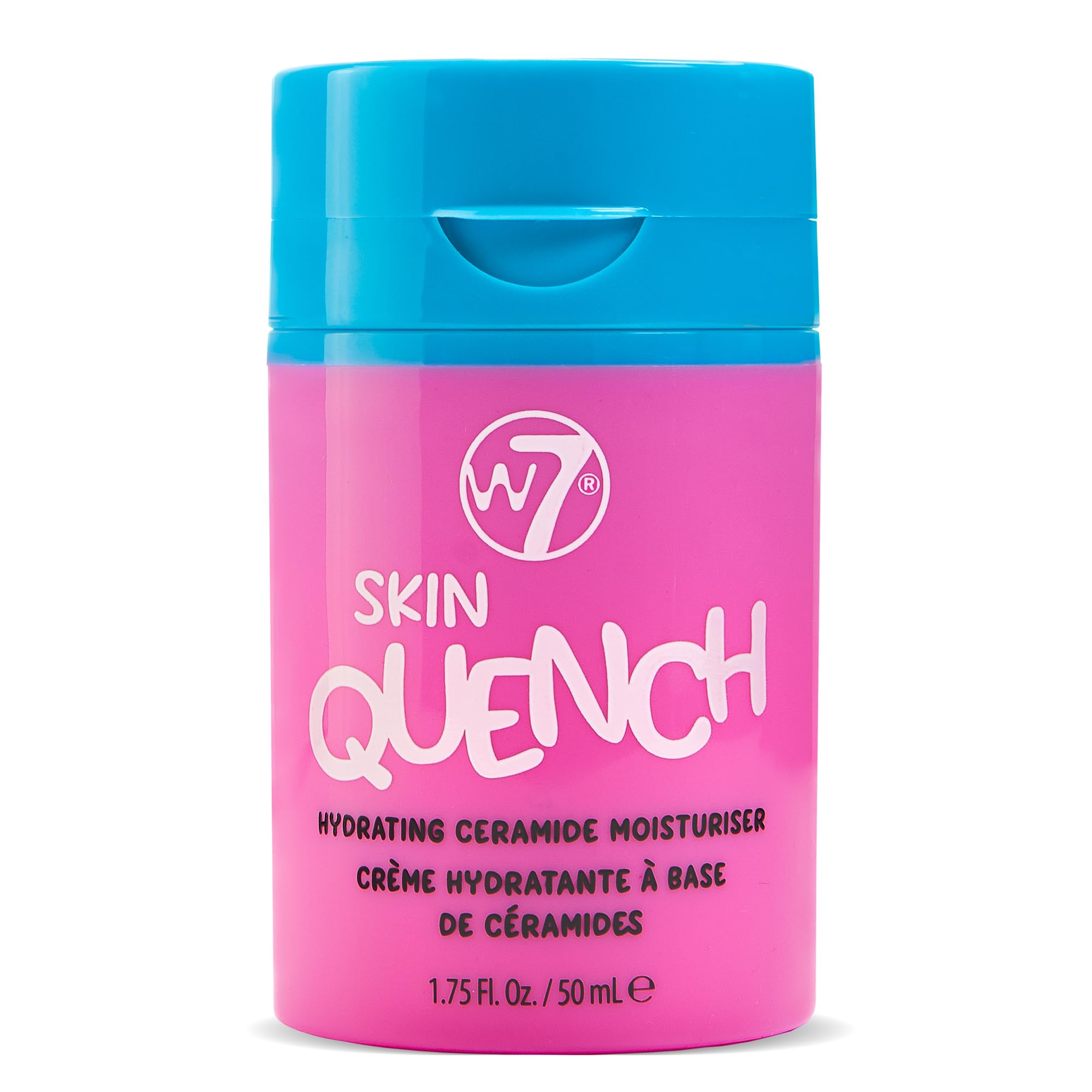 W7 Skin Quench aloe vera graphic highlights soothing hydration benefits.