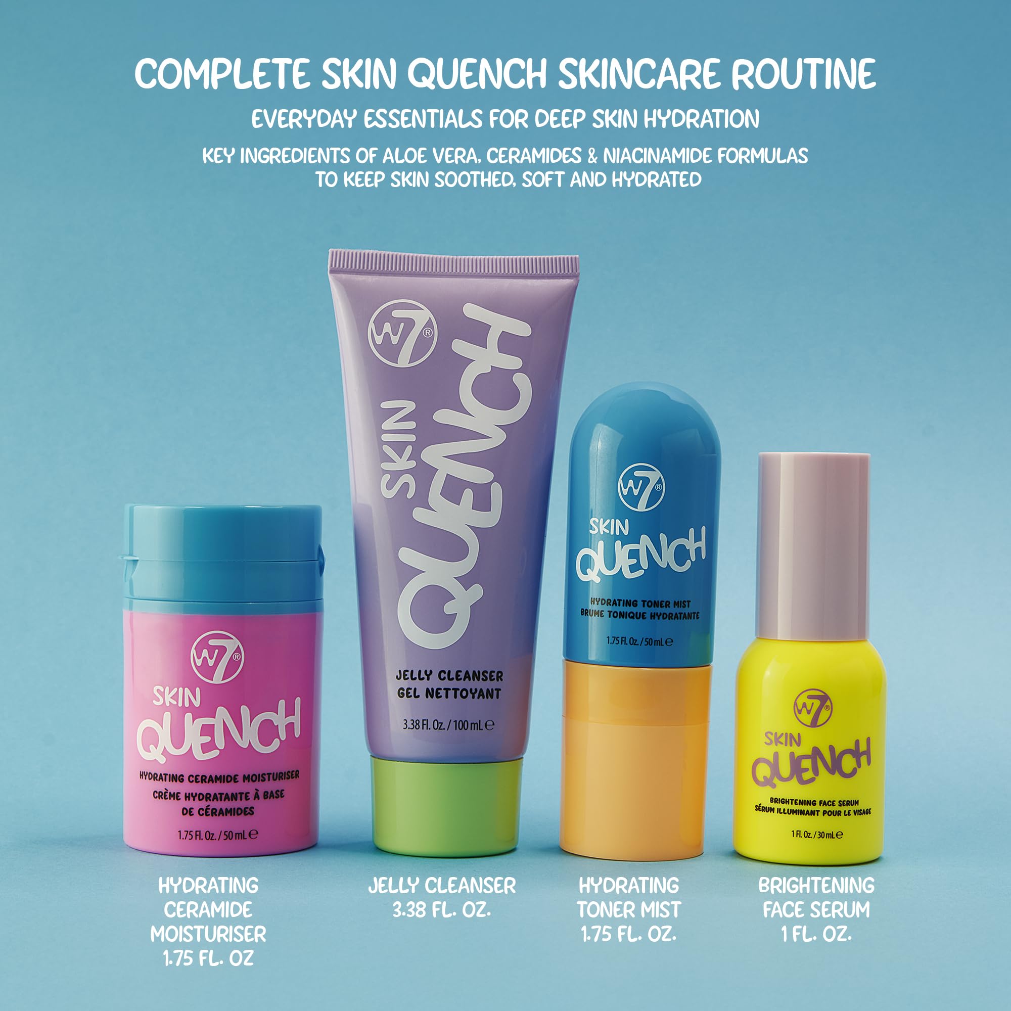 W7 Skin Quench cleanser bottle for daily gentle cleansing and skin refreshment.