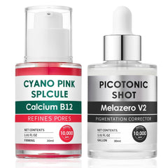 WAESKI Cyano Pink Spicule Serum bottle closeup for lightweight hydration and glow.