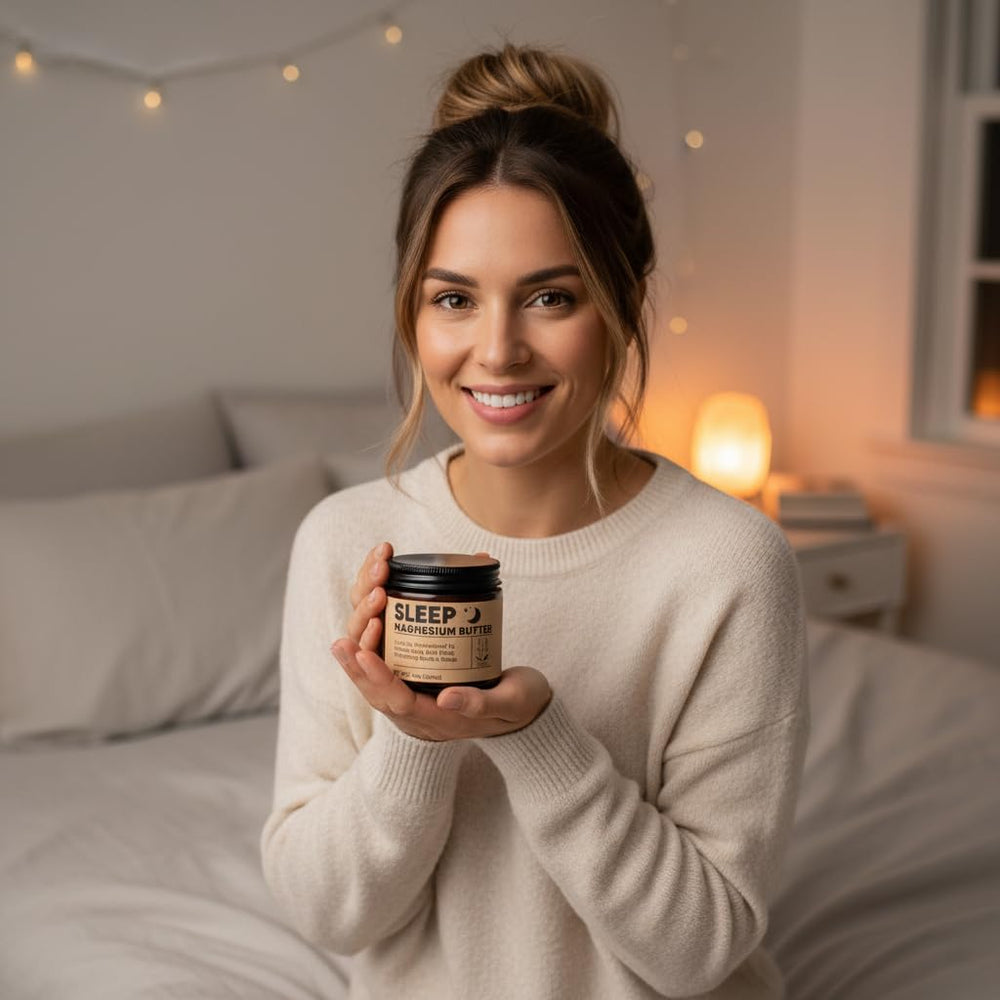 WAESKI Magnesium Butter for Sleep soothes feet and moisturizes dry skin.