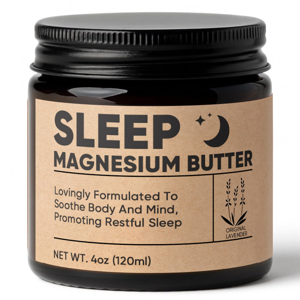 WAESKI Magnesium Butter for Sleep jar with lavender promotes nightly relaxation and skin hydration.