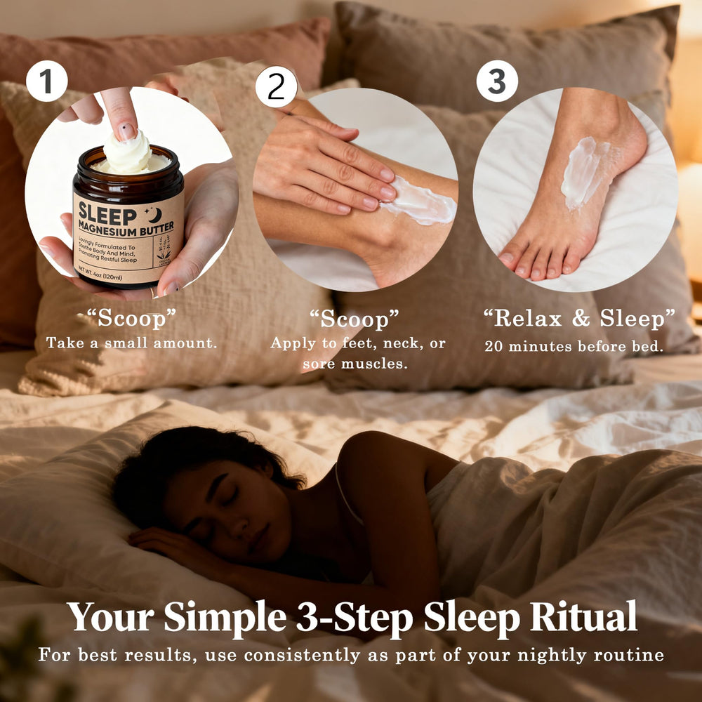 WAESKI Magnesium Butter nighttime use is designed for easy application before bed.