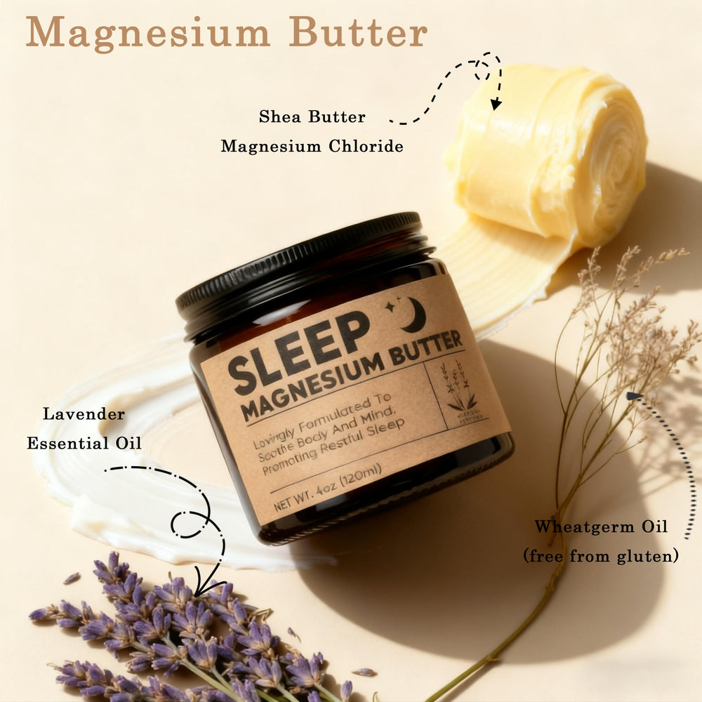 WAESKI Magnesium Butter contains shea and mango butters for nourishing skin.