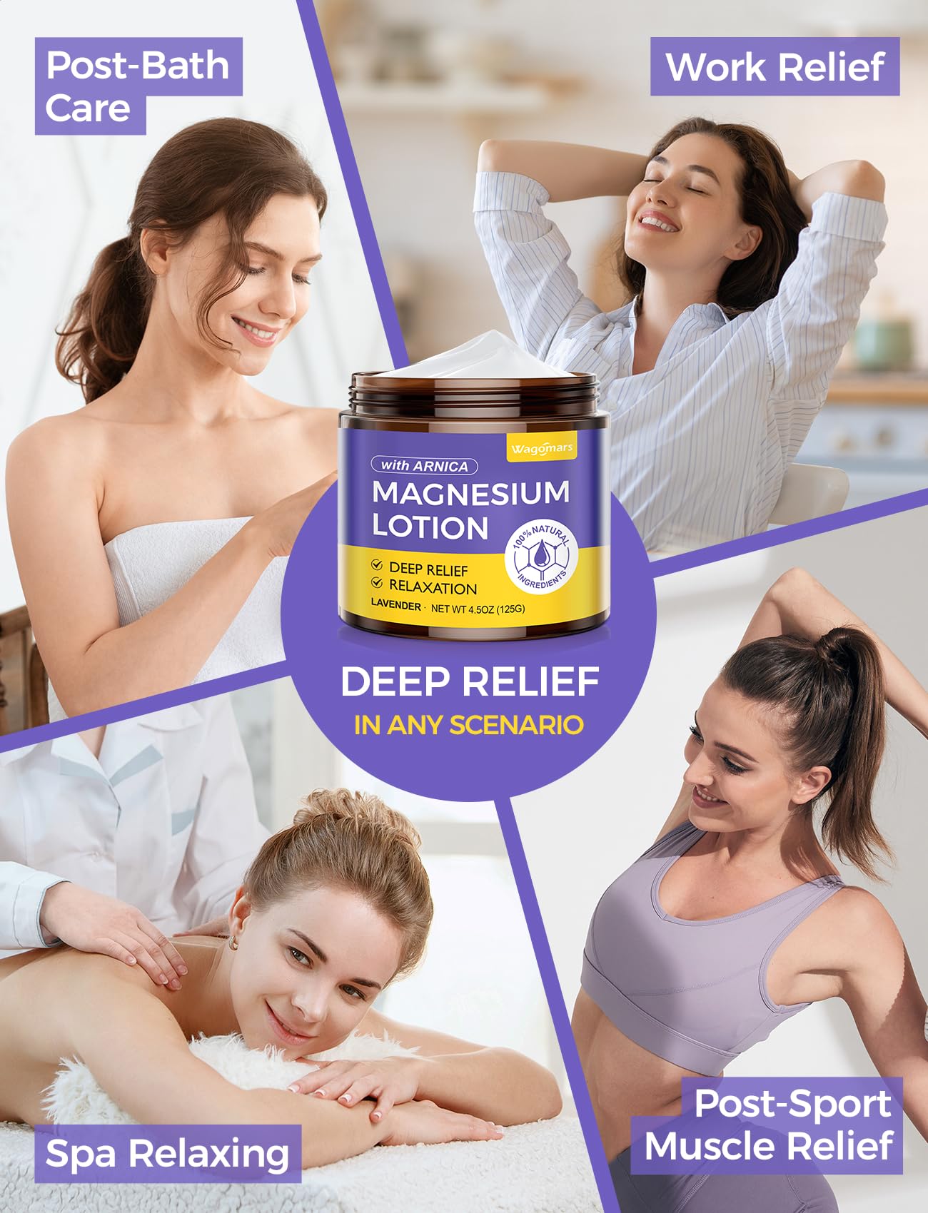 Wagomars magnesium lotion fast absorption without greasiness.