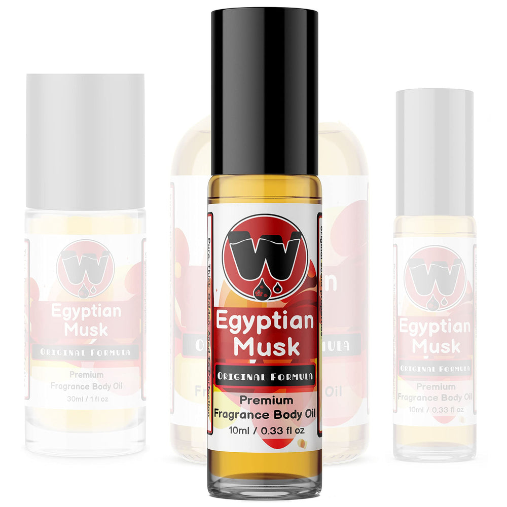 WagsMarket Egyptian Musk Oil roll-on bottle for on-the-go fragrance.