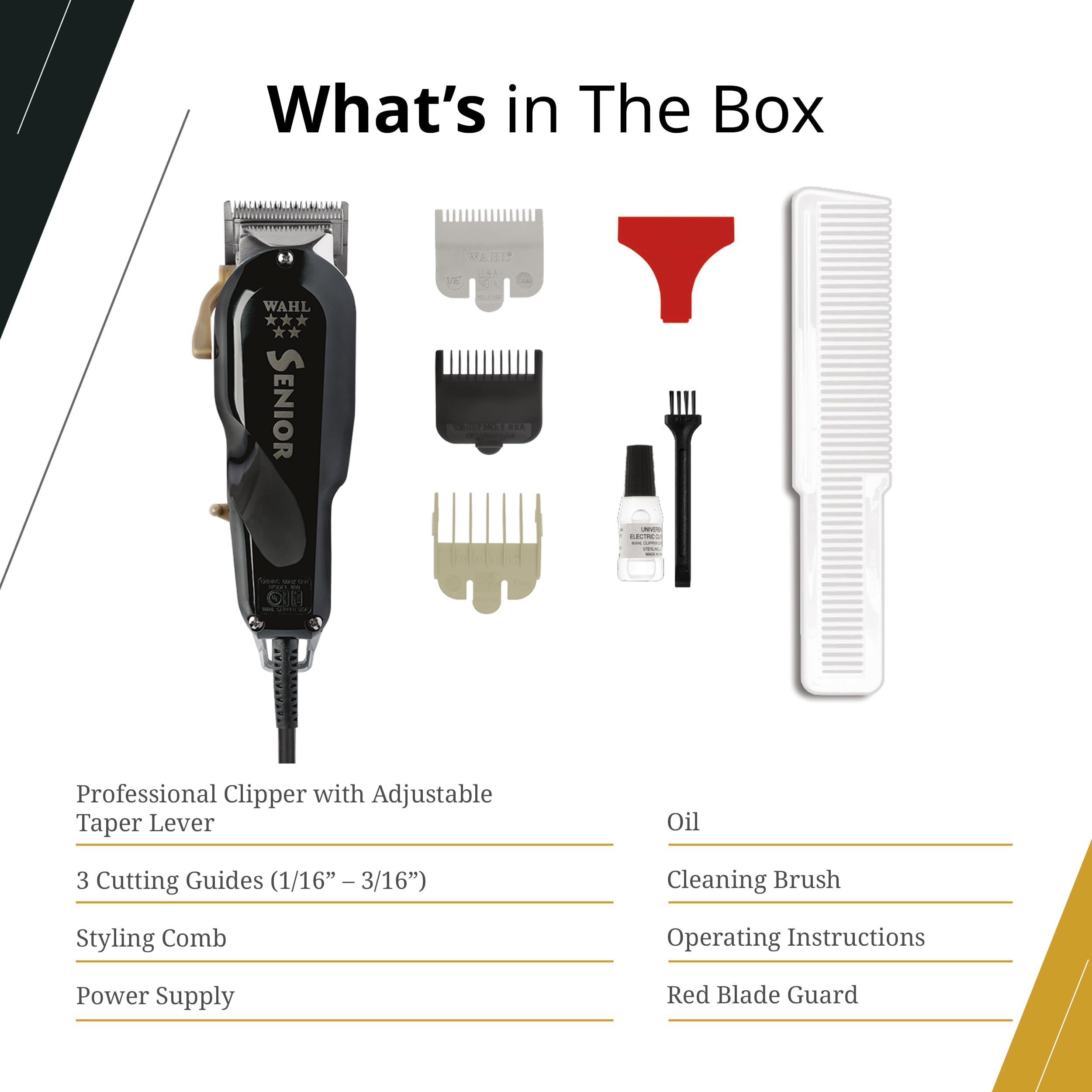 Wahl Professional 5 Star Senior Clipper power cord ensures reliable professional sessions