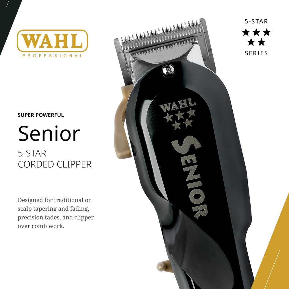 Wahl Professional 5 Star Senior Clipper taper lever enables quick length adjustments